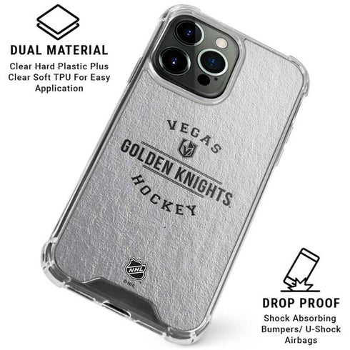 NHL Vegas Golden Knights Black Text iPhone 16 Pro Clear Case